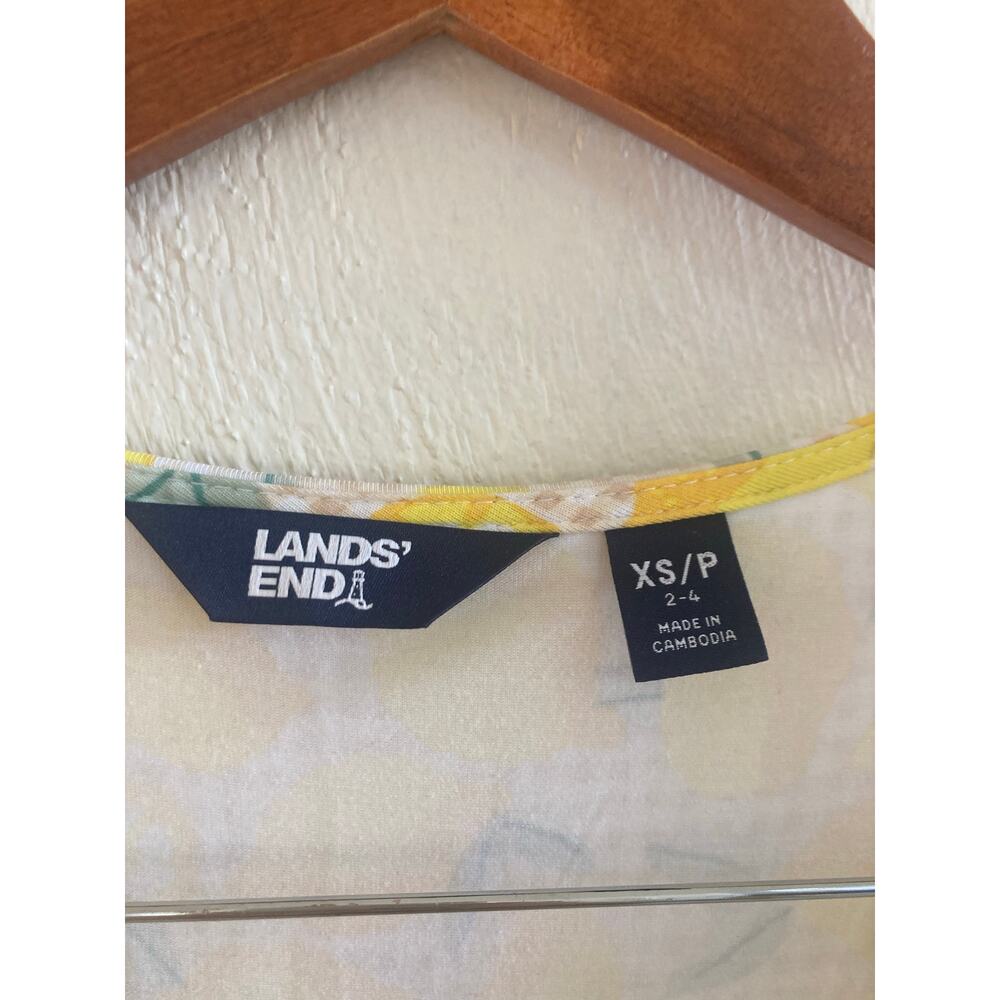 NWOT Lands' End Tiered Lemon print Maxi Dress Yellow sleeveless stretch XS (2-4) - Picture 4 of 8